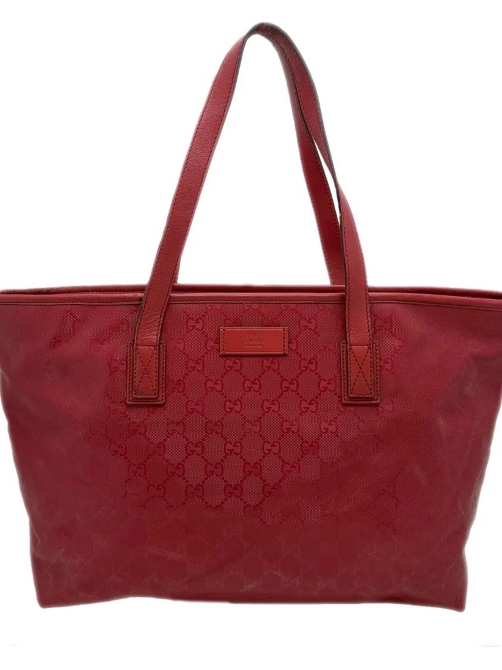 Gucci Red Monogram GG Canvas Tote